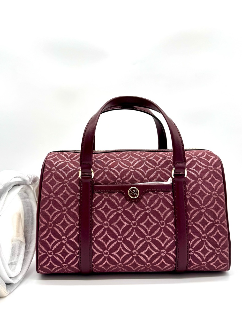 Michael Kors Medium Travel Duffle Satchel Bag Ox Blood Multi